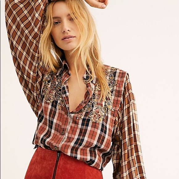 Free People Tops - Free People Snow Top Mountains Button Down